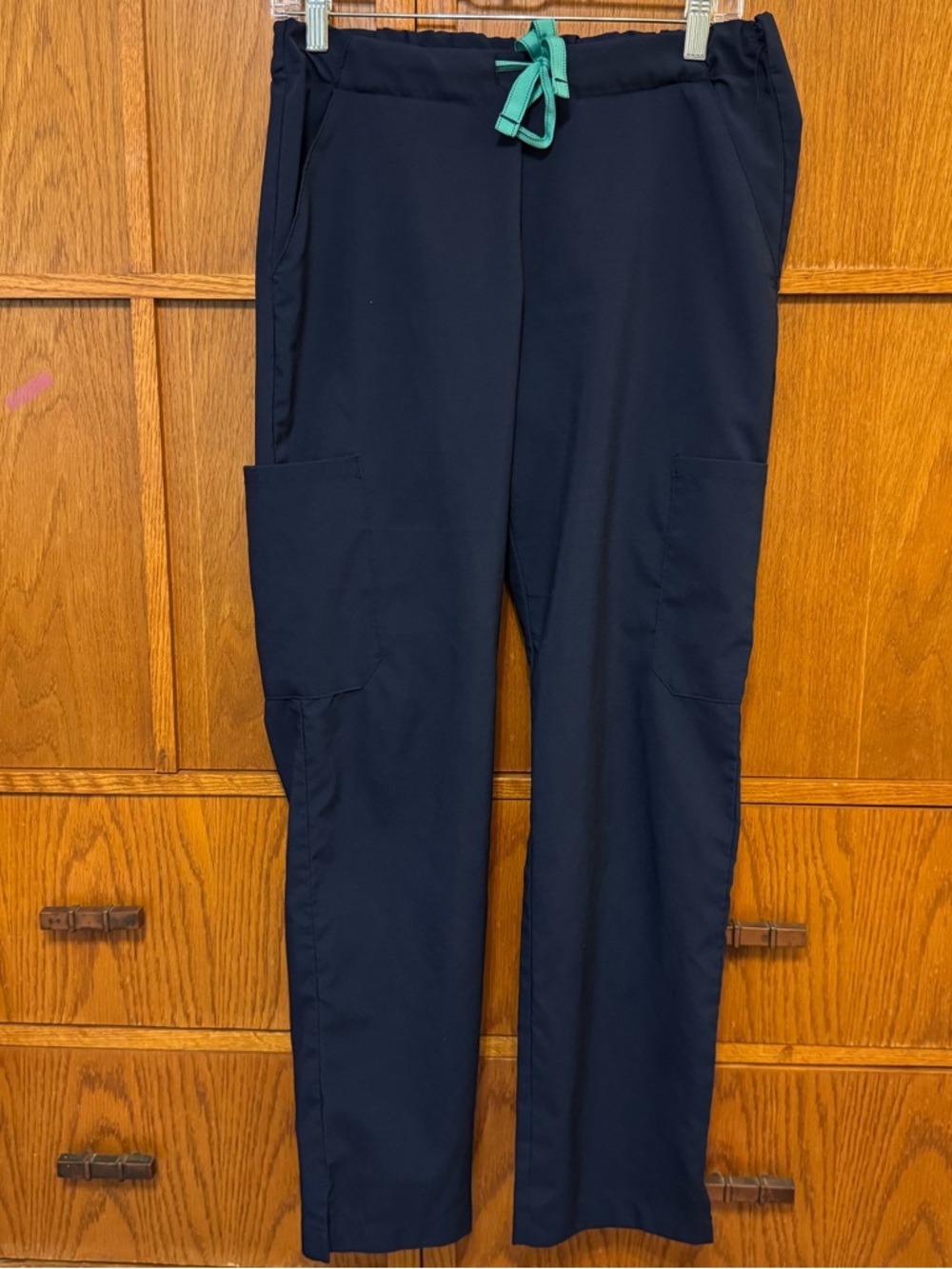 Mint Stretch Navy Scrub Pants Women’s Medium Jogger Cargo Style Elastic Waist